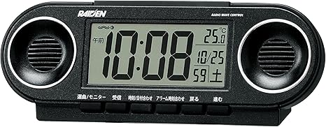 Amazon Co Jp セイコー クロック 目覚まし時計 電波 デジタル 大音量 Pyxis ピクシス Raiden ライデン 黒 メタリック Nr531k Seiko ホーム キッチン