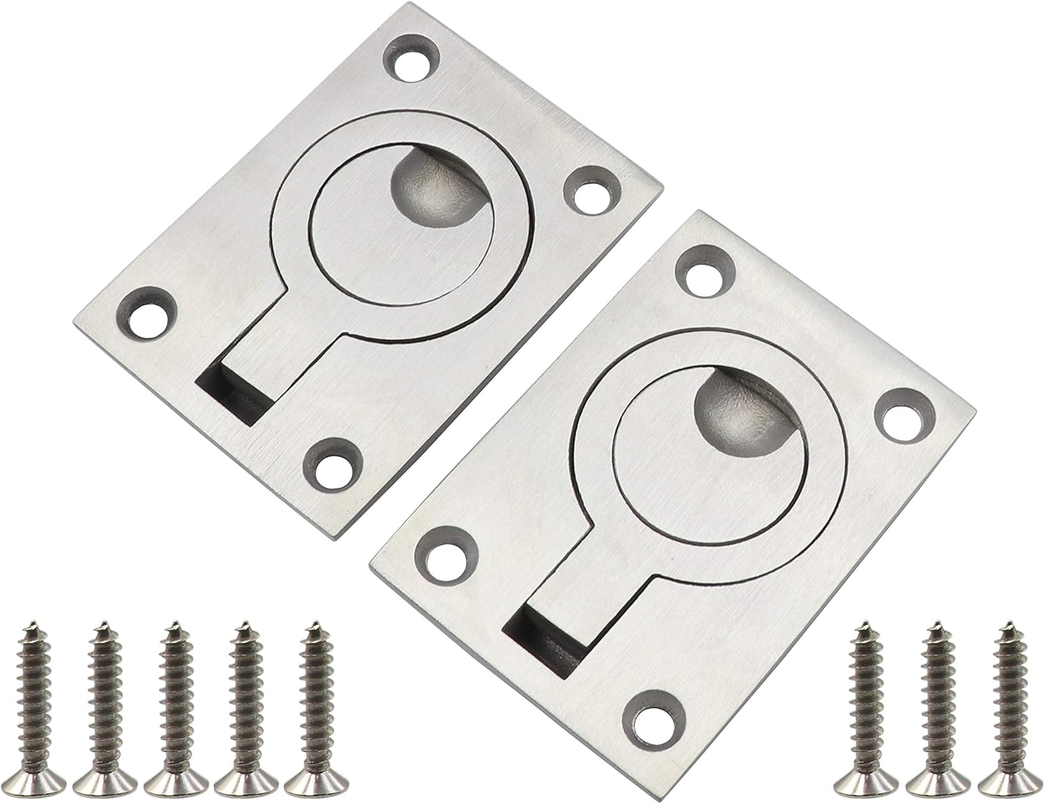 LBY 2pcs Hidden Recessed Furniture Handle, Square Flush