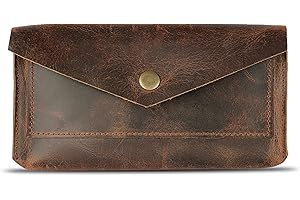 THE ANTIQ Leather Currency Pouch, Retro Clutch Wallet for Men & Women, Cash Wallet, Cash Envelope, currency pouch with mobile pocket by TheAntiq