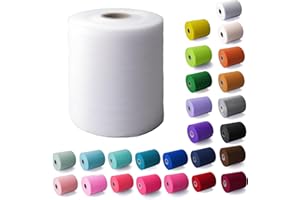 Craft and Party, Tulle Fabric Roll 6" by 200 Yards (600 ft) White Fabric Tulle Spool for DIY Tutu Bow, Wedding and Decoration. Value Pack. (White)