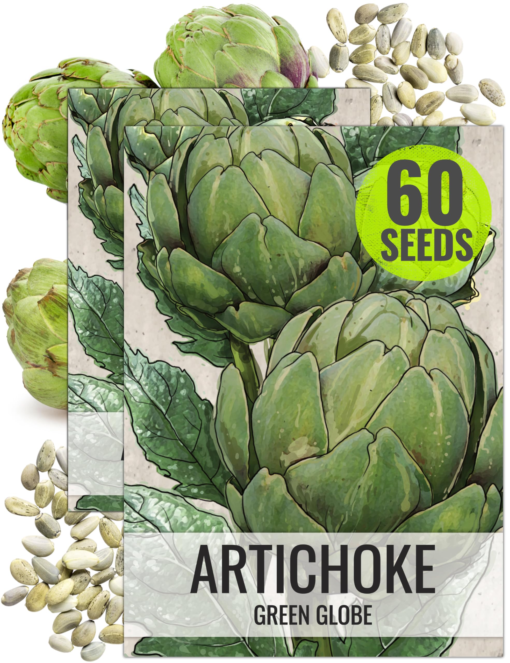 Photo 1 of ****5pack**Seed Needs Artichoke Seeds for Planting Green Globe Artichokes - Non-GMO Heirloom & Untreated - Grow an Outdoor Home Grown Vegetable Garden for Fresh Produce (2 Packs)