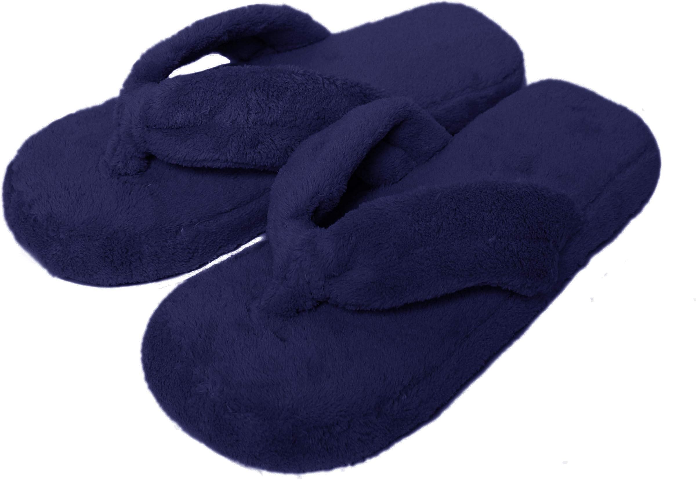 Coral Fleece Home Flip-Flop Slippers for Women with Non-Slip Cotton Outsole