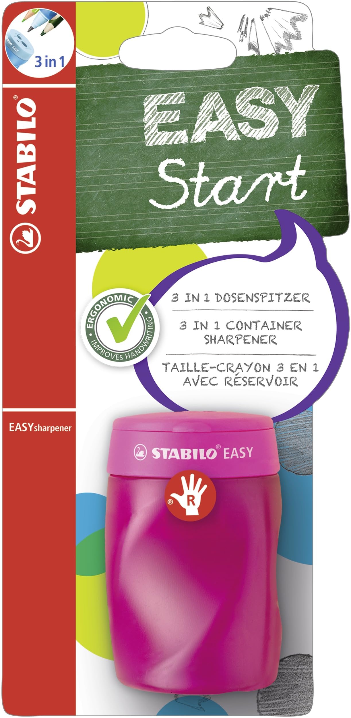 Sharpener - STABILO EASYsharpener - Right Handed - Pink