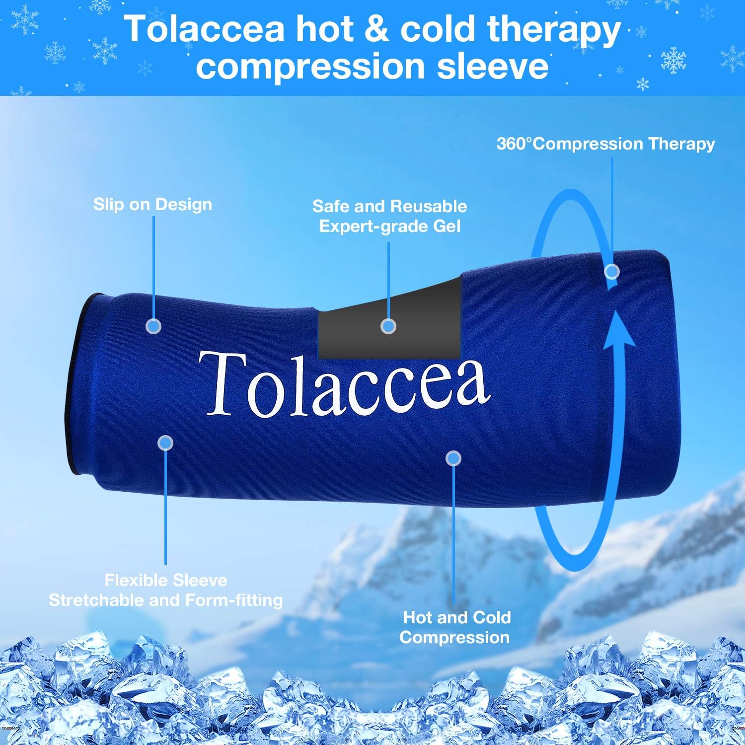 Tolaccea Hot & Cold Therapy Flexible Ice Packs Cold Therapy Compression Sleeve Reusable Gel Pack for Injury Cold Wrap for Knee Calf Ankle Elbow: Sports & Outdoors