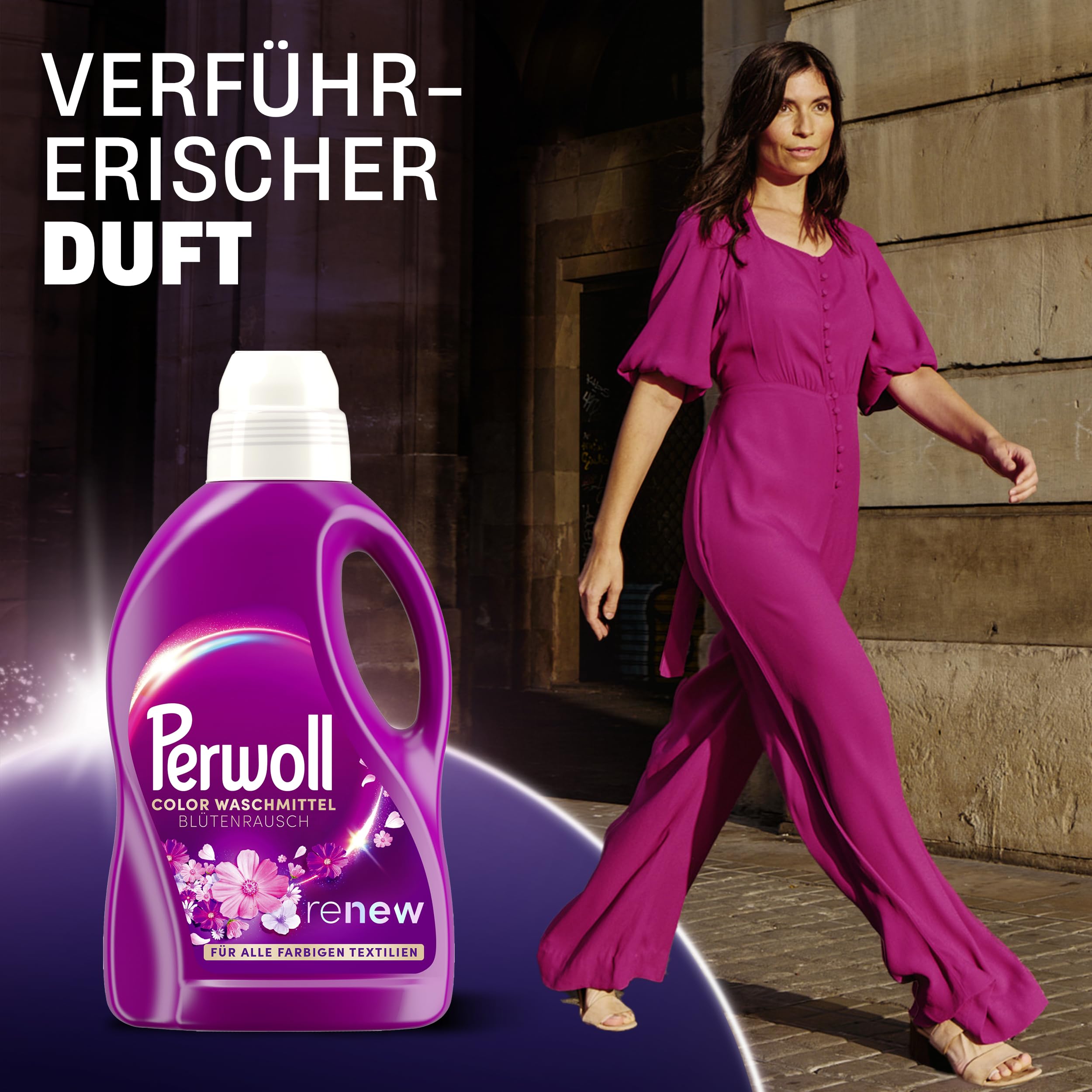 Perwoll Blütenrausch Waschmittel (27 Waschladungen), Feinwaschmittel reinigt sanft und erneuert Farben und Fasern, für alle farbigen Textilien, Color Waschmittel mit Dreifach-Renew-Technologie 2