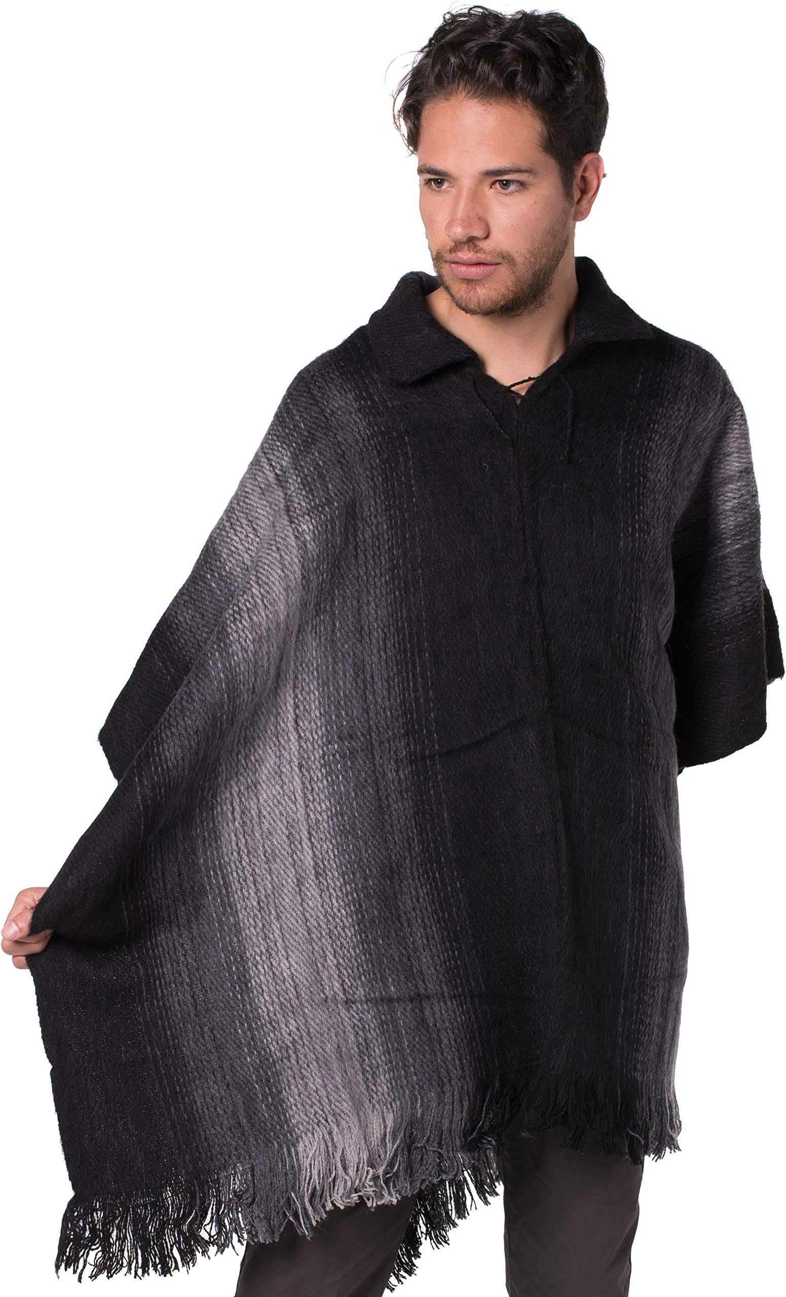 Gamboa Wool Poncho Men Alpaca Poncho Men Mexican Pancho Mens Sweater Poncho