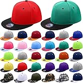 Syhood 30 Pcs Snapback Hats for Men Flat Bill Caps Bulk Hip Hop Blank Flat Brim Adjustable Baseball Caps
