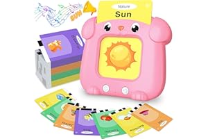 MR.TN Talking Flash Cards Toddler Toy, Kids Talking Learning Flash Cards Interactive Toy for Toddlers 1-2 Years, Autism Sensory Toys, Montessori Toy Birthdays Gifts for Age 1 2 3 4 5 Year Old Boys and Girls
