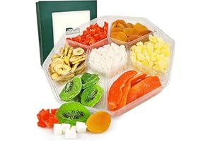 SIMPLE ORCHARDS Dried Fruit Platter Gift Basket - 7 Sectional Gift Box with a Various Fresh Fruits - Vegan Gift Basket Beautifully Packaged Christmas, Hanukkah, Thanksgiving, Get Well Soon, Birthday, Thank You Gift