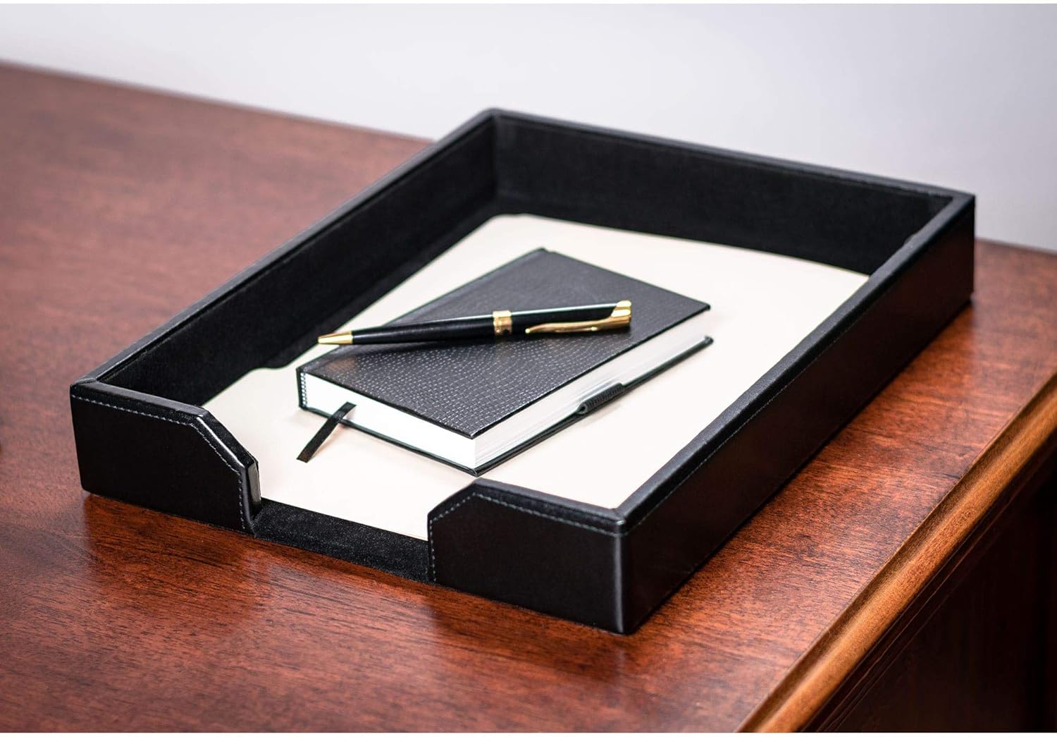 Dacasso Black Bonded Leather Letter Tray 872164007610 eBay