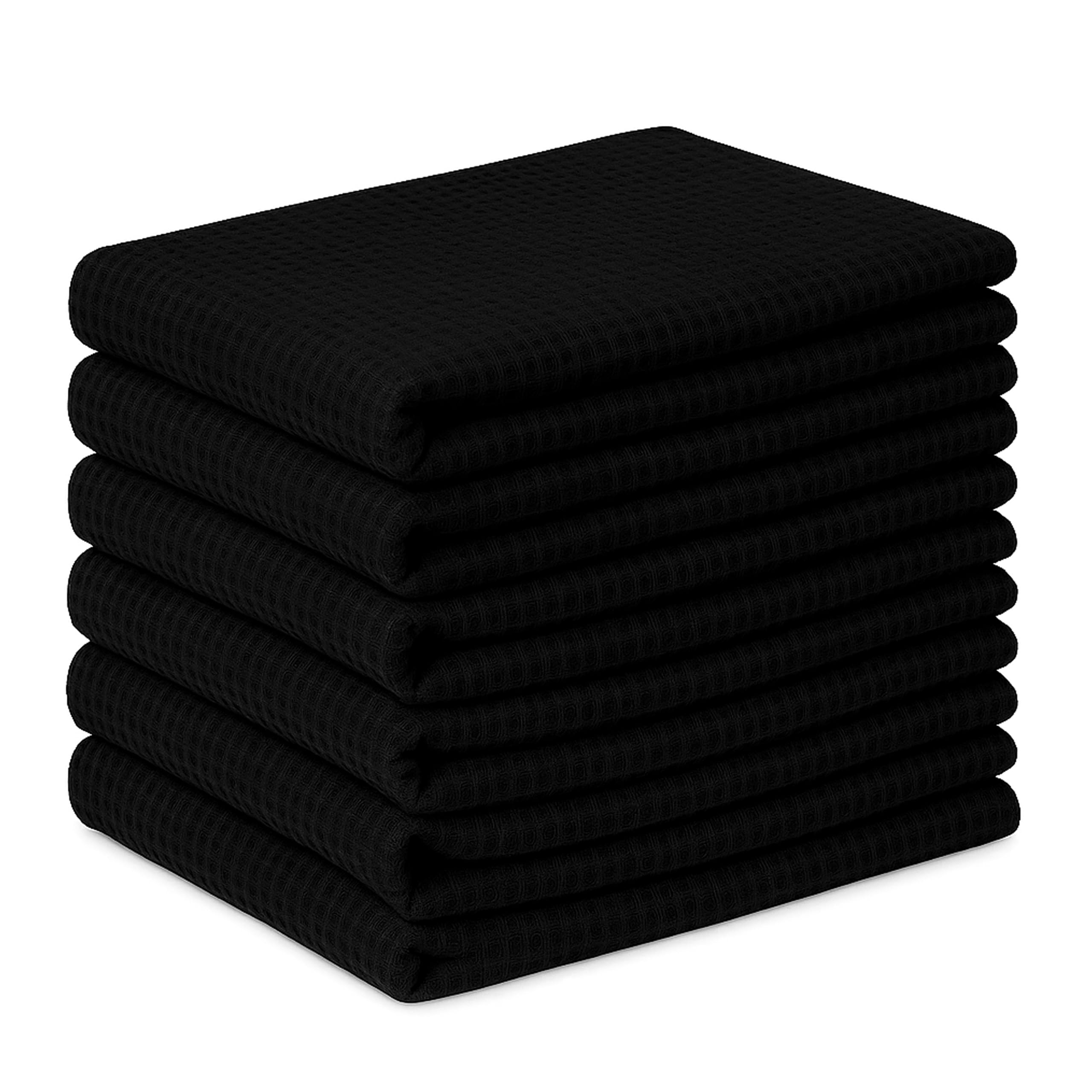 Photo 1 of Gratico Kitchen Towels Set of 6 Soft Premium Cotton Highly Absorbent Dish Towels 18x28 Inches, Washable & Reusable Tea Towel, Quick Drying Dish Cloths with Hanging Loop - Black Solid