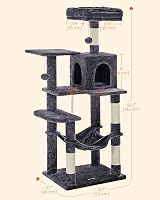 Feandrea Cat Tree Tower 143 cm Multi Level Plush Condo with 4 Scratching Posts view 7