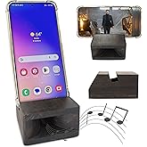 EcoLeafy Dot Wooden Phone Stand– Cellphone Stand for Desk, Bedside or Nightstand– Minimalist Phone Amplifier Suits Android or iPhone Under 0.55” Thick- Cute & Portable Cellphone Holder (Rustic Gray)