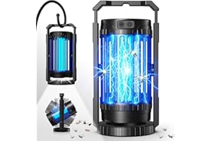 Evolpol Bug Zapper Outdoor & Indoor, 5000mAh Rechargeable 4 in 1 Electric Mosquito Zapper, 4200V with LED Light Hanging Portable Mosquito Killer，Fly Trap for Outdoor Patio, Camping, Garden, Fishing