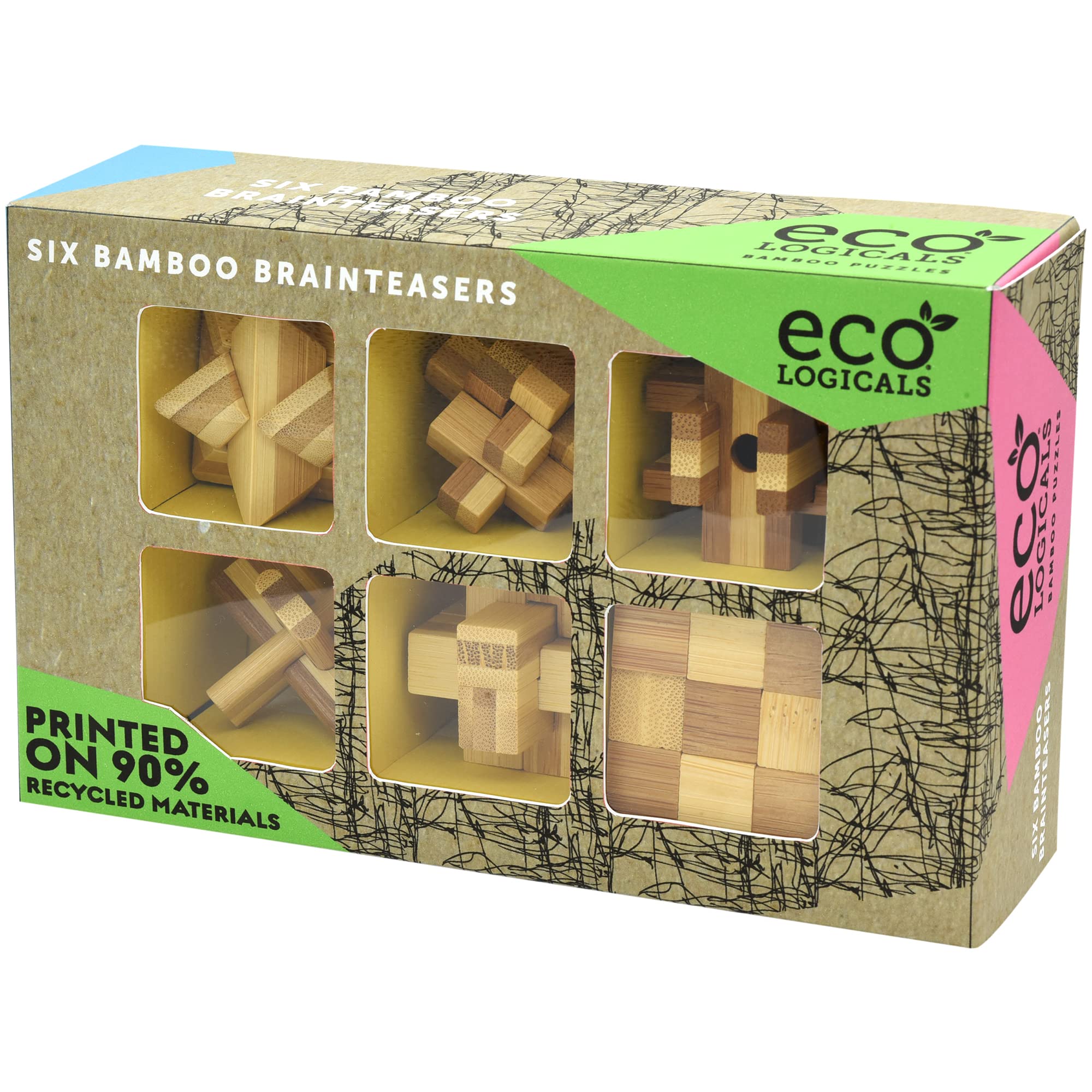 Project Genius Ecological Collection of Wooden Puzzles, Brown
