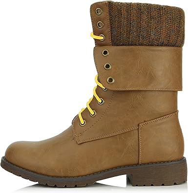 women's fold down combat boots
