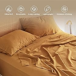Bedsure Linen Sheets - Queen Size Bed, Blend from