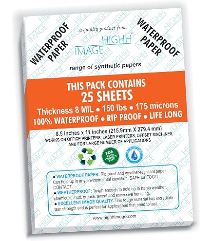 Amazon.com: Premium Waterproof Synthetic Paper 8MIL 175 Micron 8.5