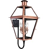 Quoizel Rue De Royal Charleston Outdoor Wall Lantern, 29.5 Inch 4-Light Aged Copper Vintage Wall Sconce, French Country Wall 