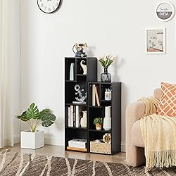 VECELO 3-Tier Small Bookcase, 4 Cube