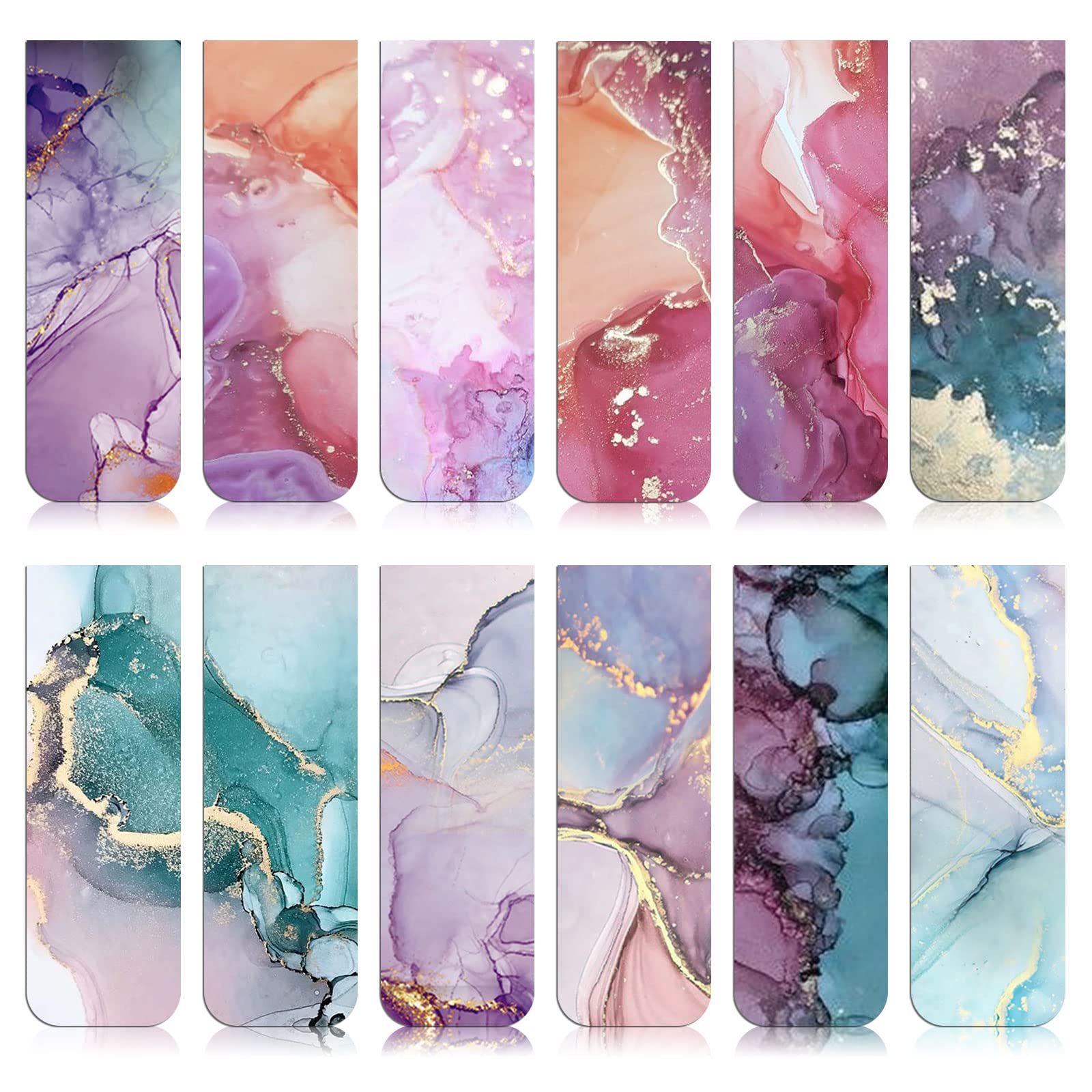 SONEER 12pcs Magnetic Bookmarks, Magnet Book Marker, Book Mark Assorted Magnetic Page Clips for Men Women Book Lovers Stationery Book Reading, (S-CXSQ-P12)