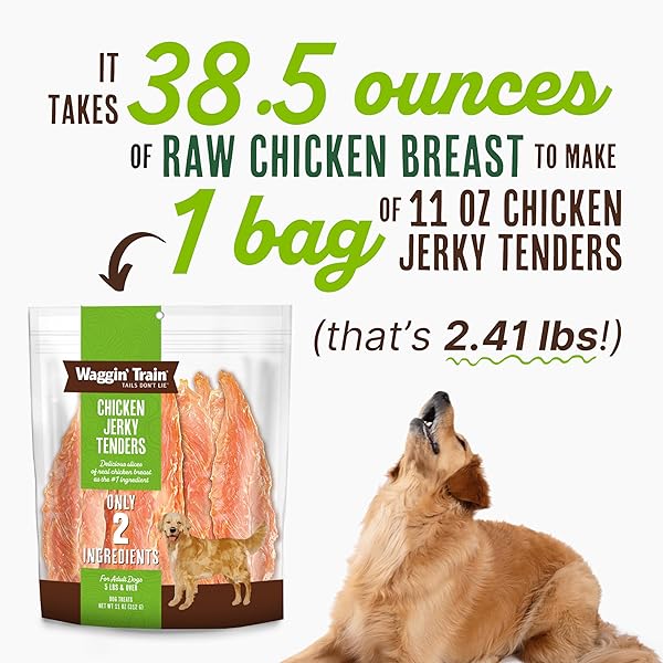 WAGGIN’ TRAIN LIMITED INGREDIENT, GRAIN FREE DOG TREAT, CHICKEN JERKY TENDERS – 11 OZ. POUCH