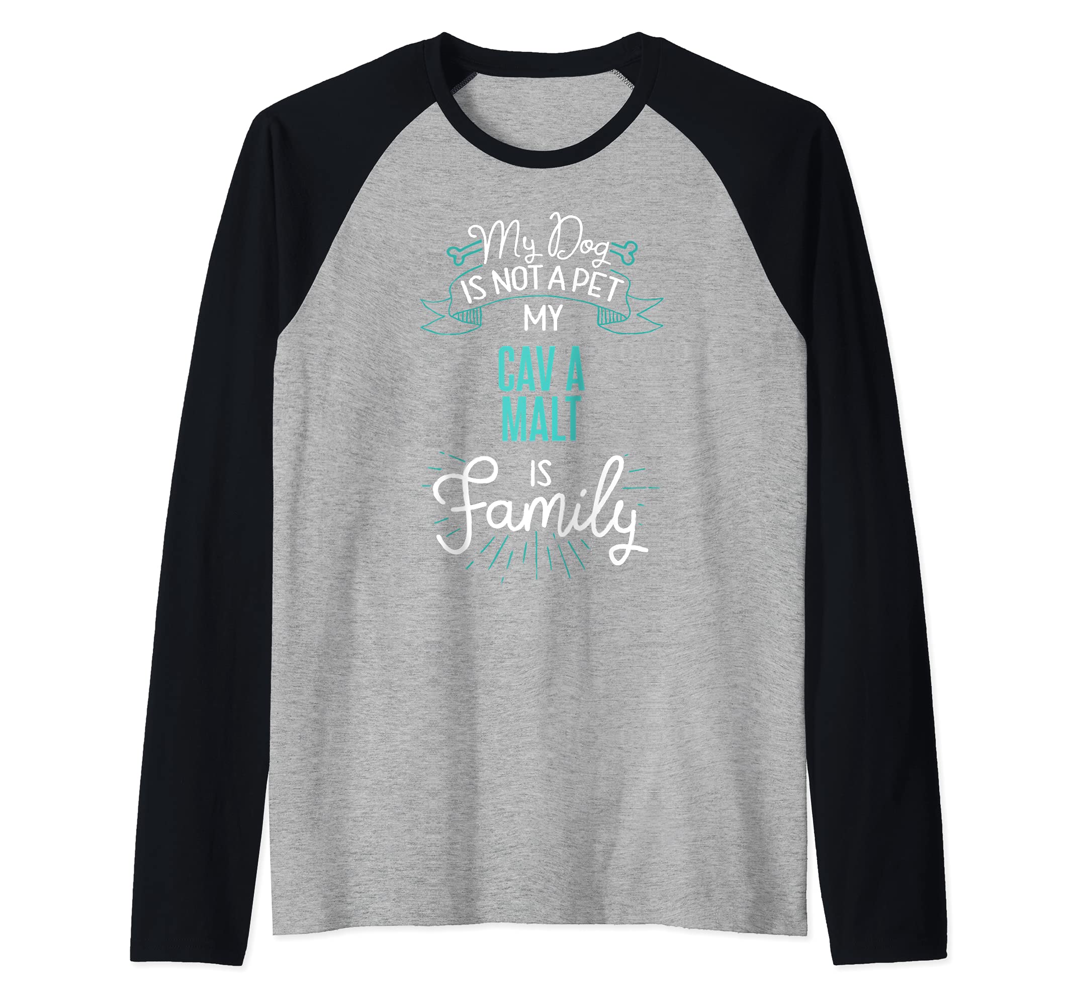 Cute Cav A Malt Design Family Dog Giftn Raglan Baseball Tee