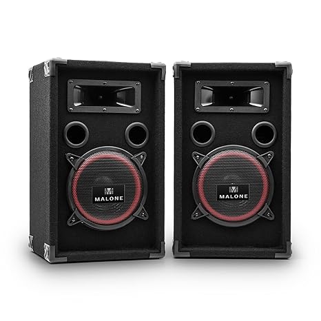Malone PA-220-P • PA Lautsprecher Set • 2-Wege Lautsprecher • Passivboxen • 2 x 500 Watt max. Leistung • 8' Subwoofer • Bassr
