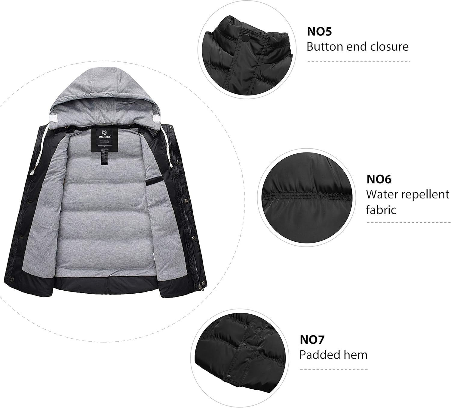 Wantdo Women's Quilted Puffer Vest Thicken Warm Winter Coat with Removable Hood at  Women's Coats Shop