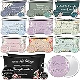 Dansydaisy 60 Pcs Christian Gifts for Women Religious Gifts Include 20 Canvas Makeup Bags 20 Bible Verse Mini Mirror 20 Inspirational Bible Keychains Church Favors for Women Mother Sister(Classic)