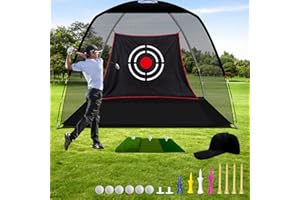 Gagalileo Golf Net for Backyard Practice: Hitting Net with Mat & Target – Training for Driving Chipping Swing Golf Gift for Dad Husband Men
