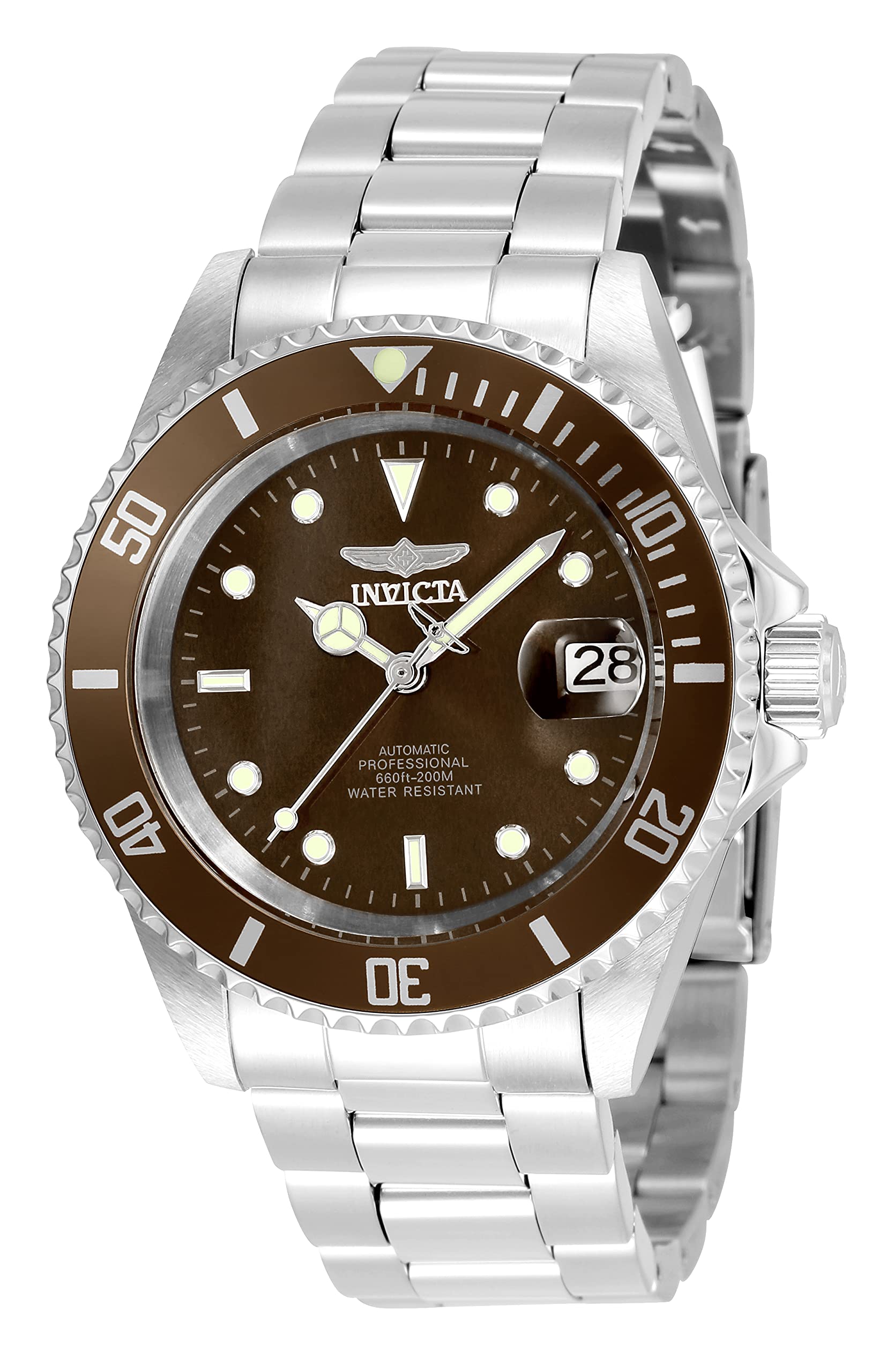 Invicta Pro Diver 35689 Men's Watch - Waterproof - Analogue - Automatic Movement - stainless steel with brown dial - 40mm