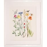 Thea Gouverneur Wildflowers Cross Stitch Kits - Inspirational Crafts for Adults with 16 Count Aida, DMC Threads &amp; Hoop - Create Beautiful Cross Stitch Art