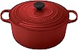 Le Creuset Signature Enameled Cast-Iron 7-1/4-Quart Round French (Dutch) Oven, Cerise (Cherry Red)