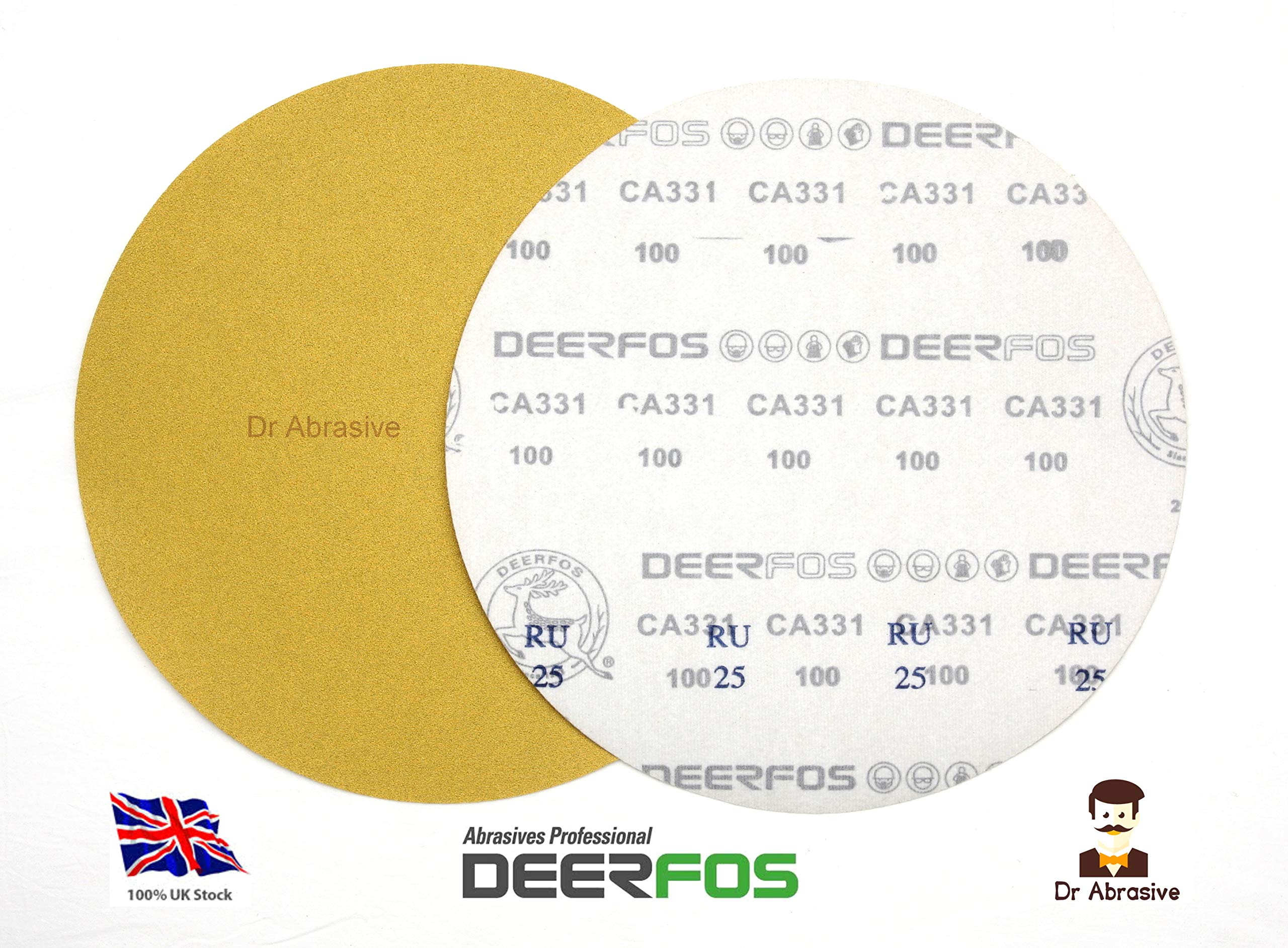 300mm 12" Sanding Discs DEERFOS Sandpaper Pads Hook and Loop Grit P40 Pack of 10