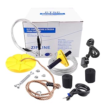 Buy Ctsc 95 Foot Zip Line Kit With Brake And Seat Zipline Kit For