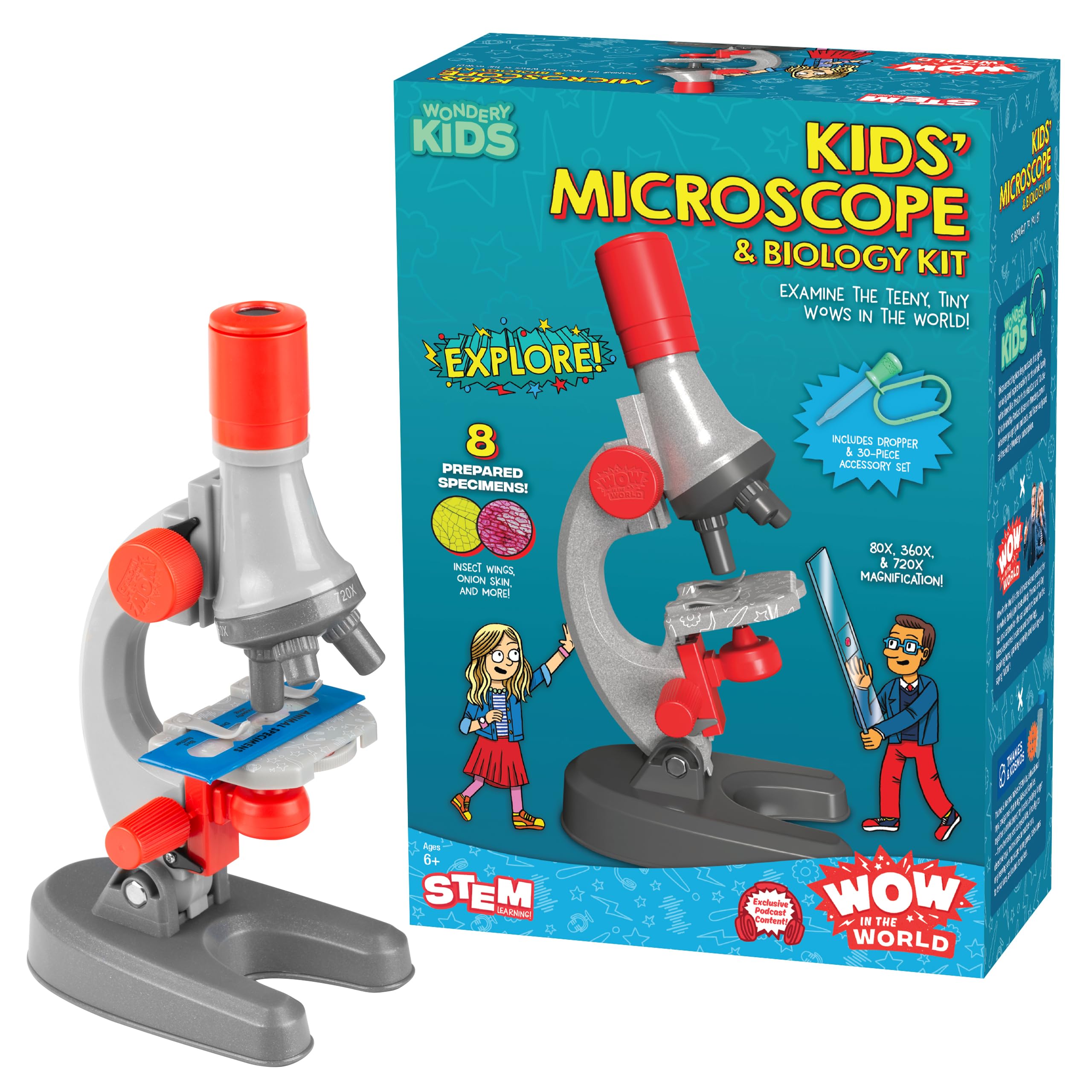 Photo 1 of *UNTESTED*
Wow in The World Kids’ Microscope & Biology Kit, Up to 720x Magnification, LED Illumination, Prepared & Blank Slides, Companion Audio Content, Beginner Science Gift for Ages 6+ by Thames & Kosmos