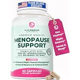 PurePremium Menopause Supplements for Women with KSM-66&reg; Ashwagandha | Rhubarb Extract &amp; Black Cohosh - Hot Flashes, Night Sweats, Perimenopause Support - Hormone Balance &amp; Cortisol Support - 60ct