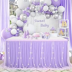 Purple Table Skirt for Baby Shower 6ft Tutu