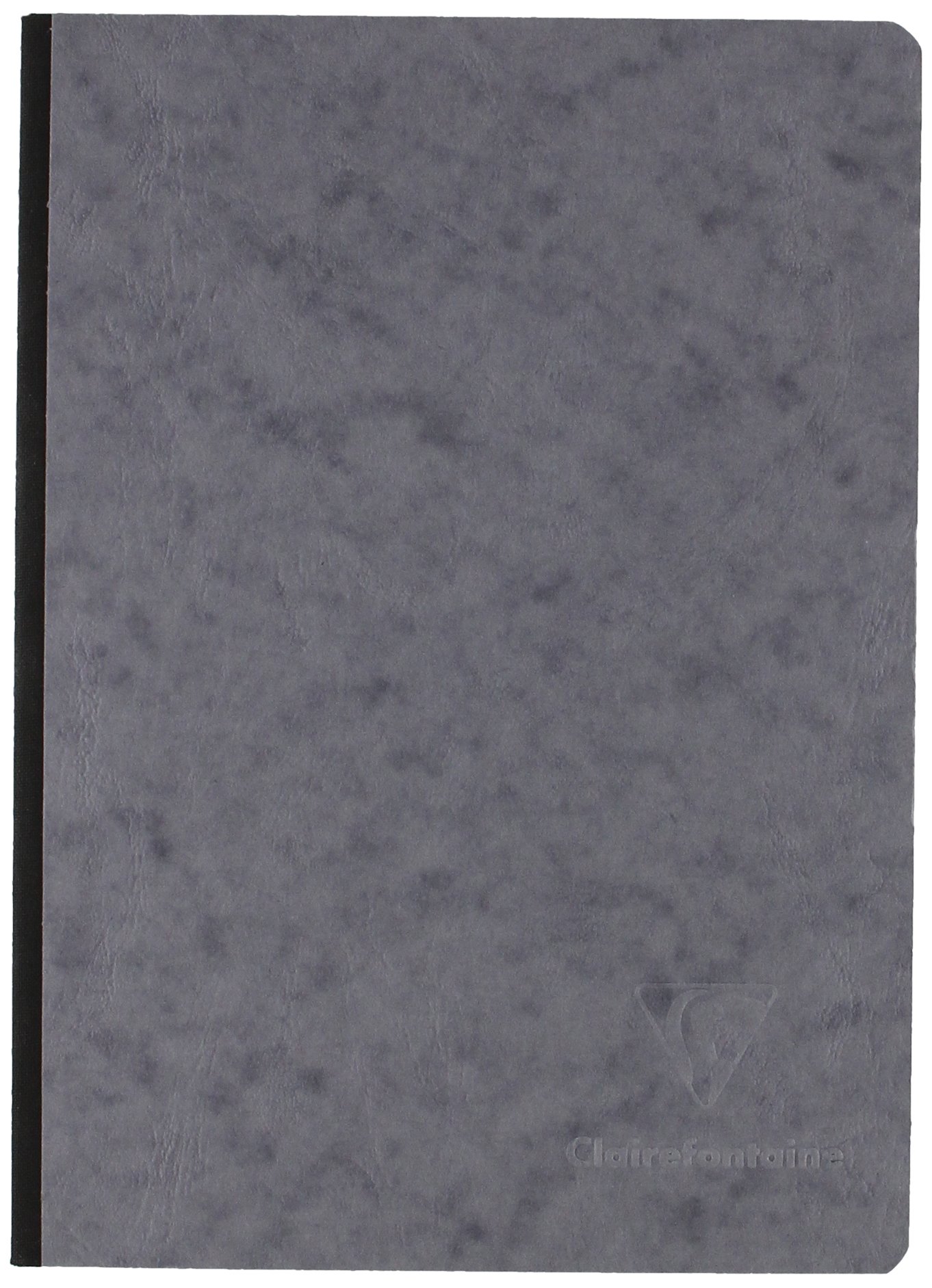 Clairefontaine 795405C Collection Age Bag A Canvas Grey Back Stitched Notebook - A5 14,8x21 cm - 192 Plain White Pages - Papier 90g - Leather Grain Cover Card