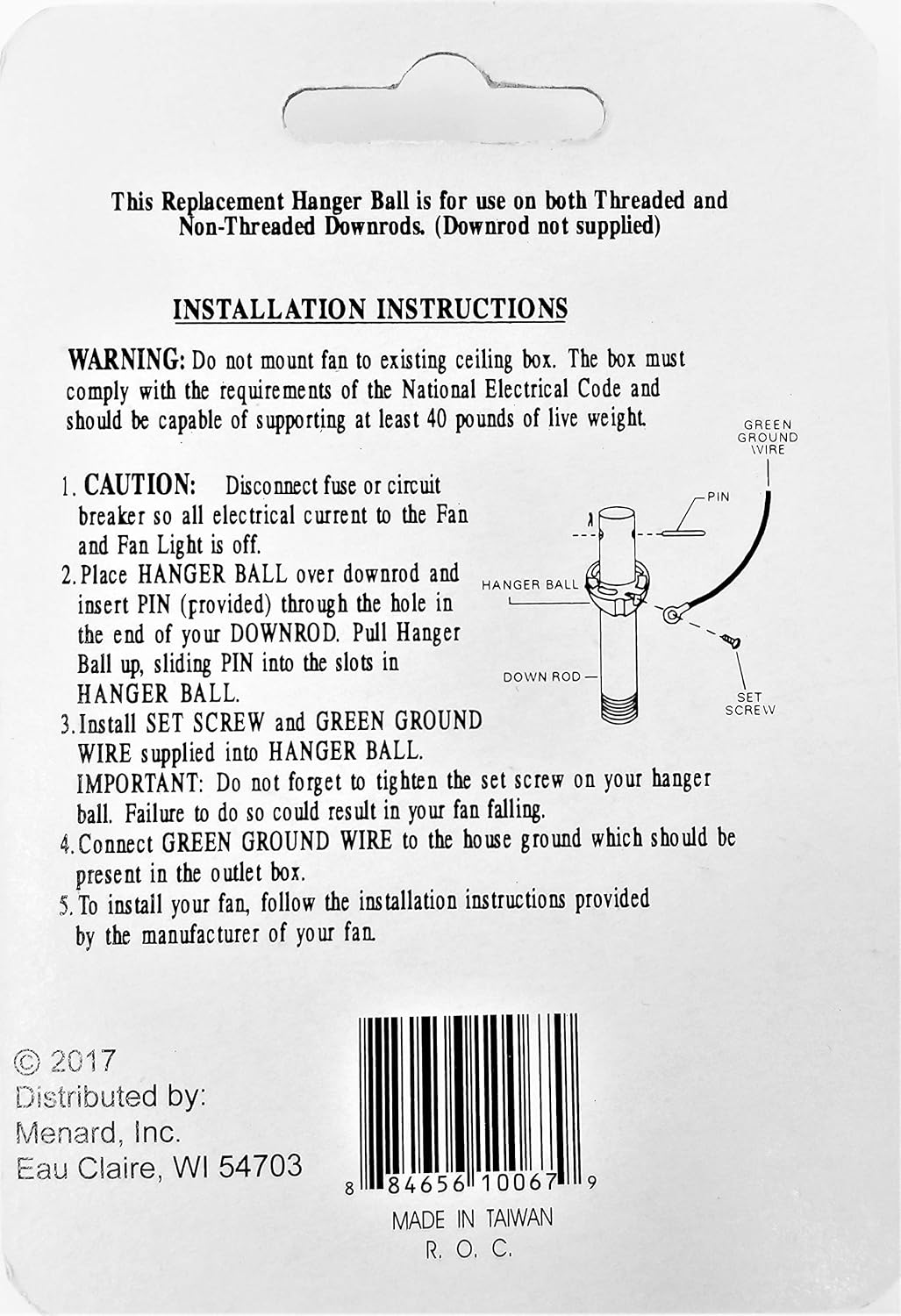 Ceiling Fan 1 2 Hanger Ball Amazon Com