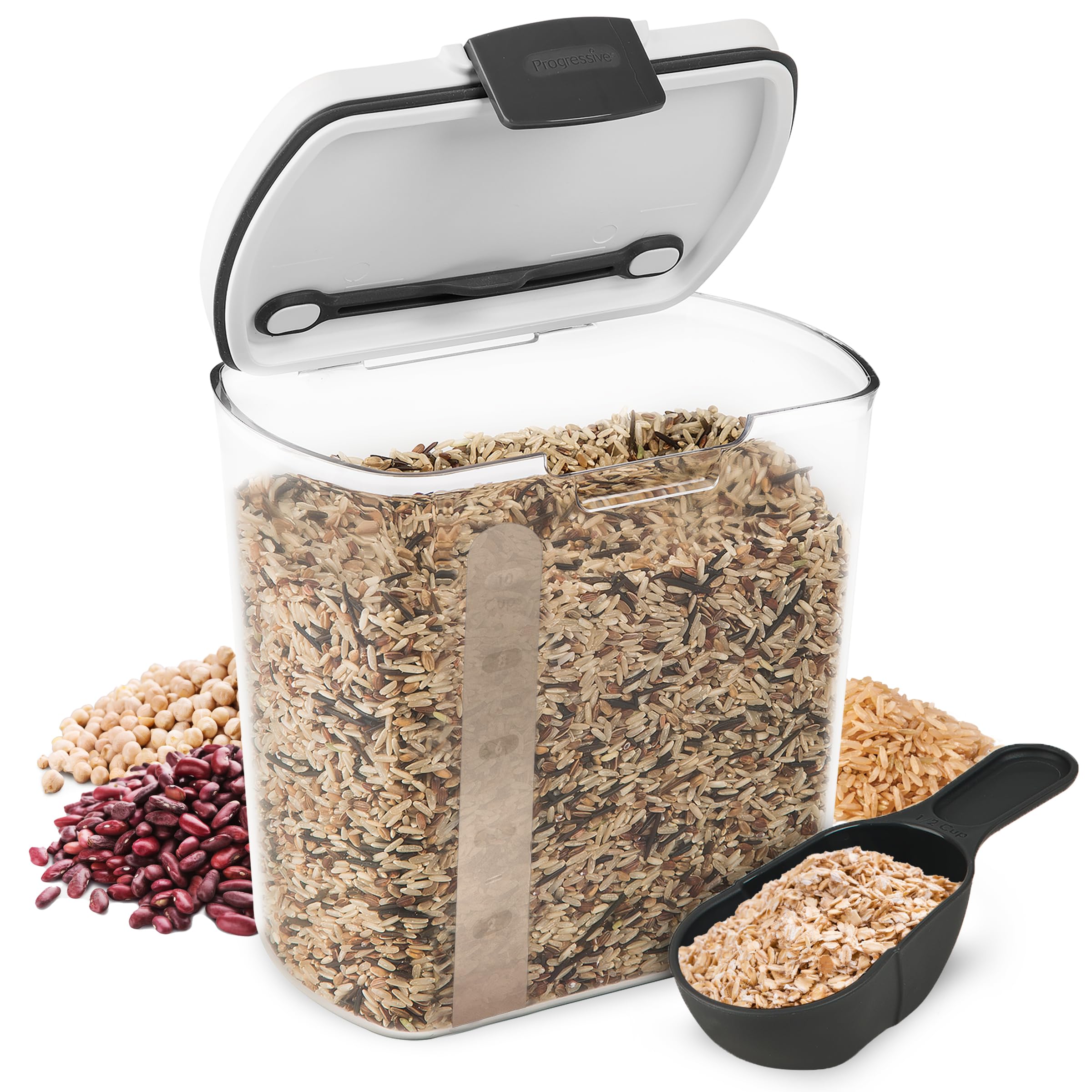 Photo 1 of ProKeeper 2.5-Quart Grain Storage Container with Hinged Lid, Clear – BPA-Free, Airtight Seal
