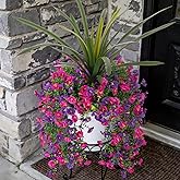 TakeArt 3 Bundles Fake Artificial Morning Glory Flowers for Outdoors, 1 Bundles Faux Greenery Plants UV Resistant Weatherproof for Indoor Outdoor Garden Patio Window Box Home Decor