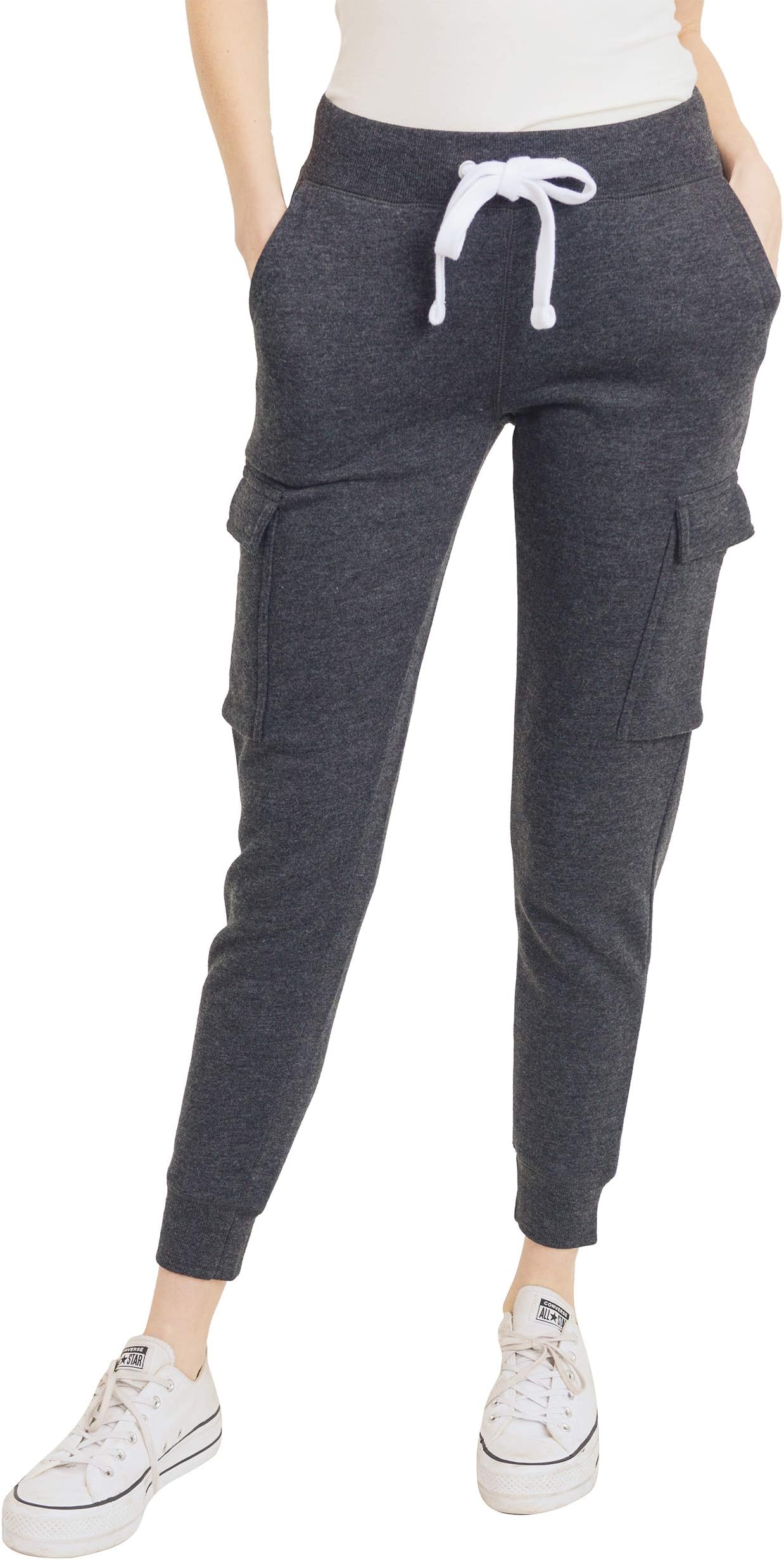 Amazon Brand- Goodthreads Women's Ultra Soft Fleece Midweight Casual Solid Cargo Jogger Pants