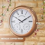 HomeZone 40cm Outdoor Garden Wall Clock 3-in-1 Thermometer & Hygrometer view 8