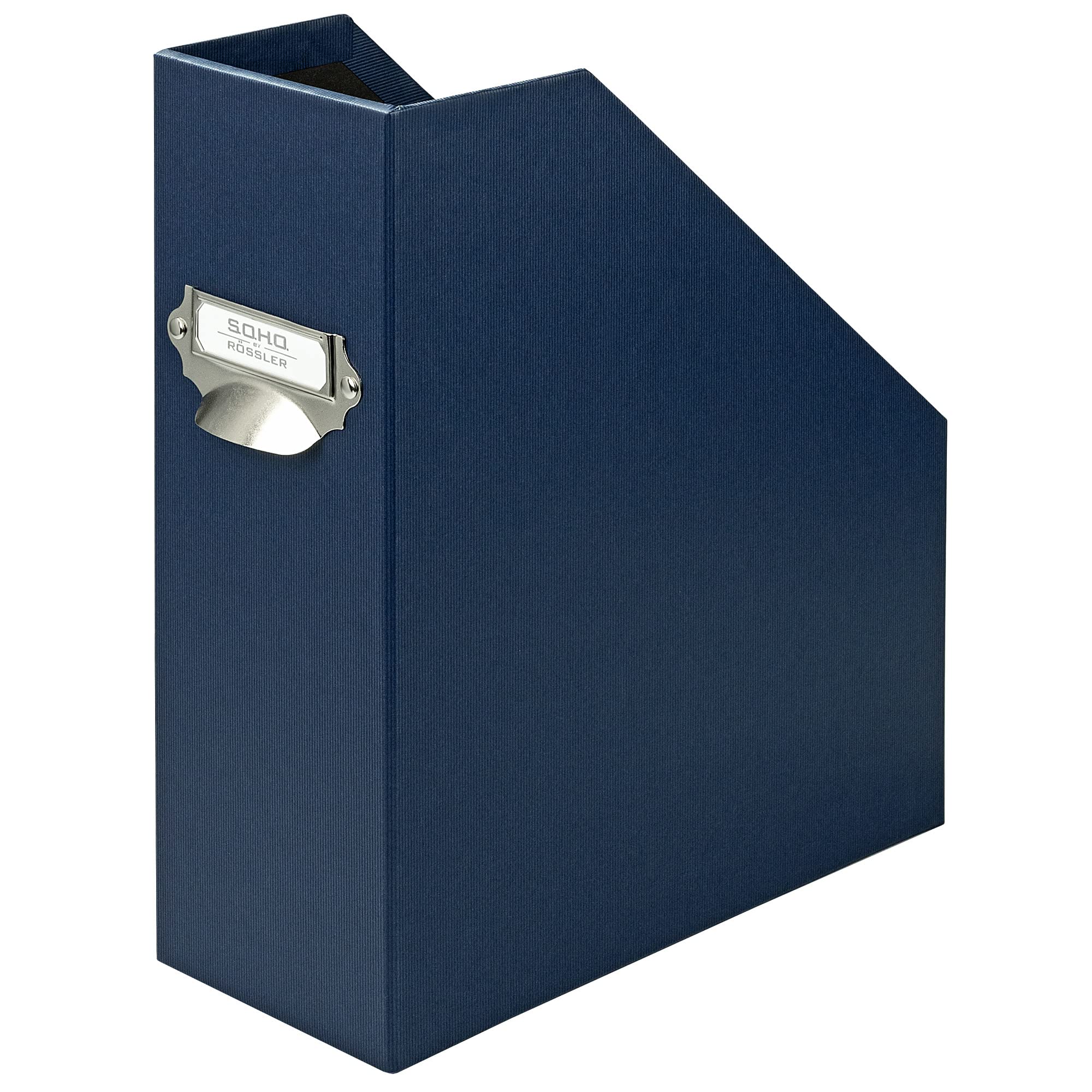 Rössler SOHO 115mm A4 Magazine Box with Handle and Index Holder - Navy Blue