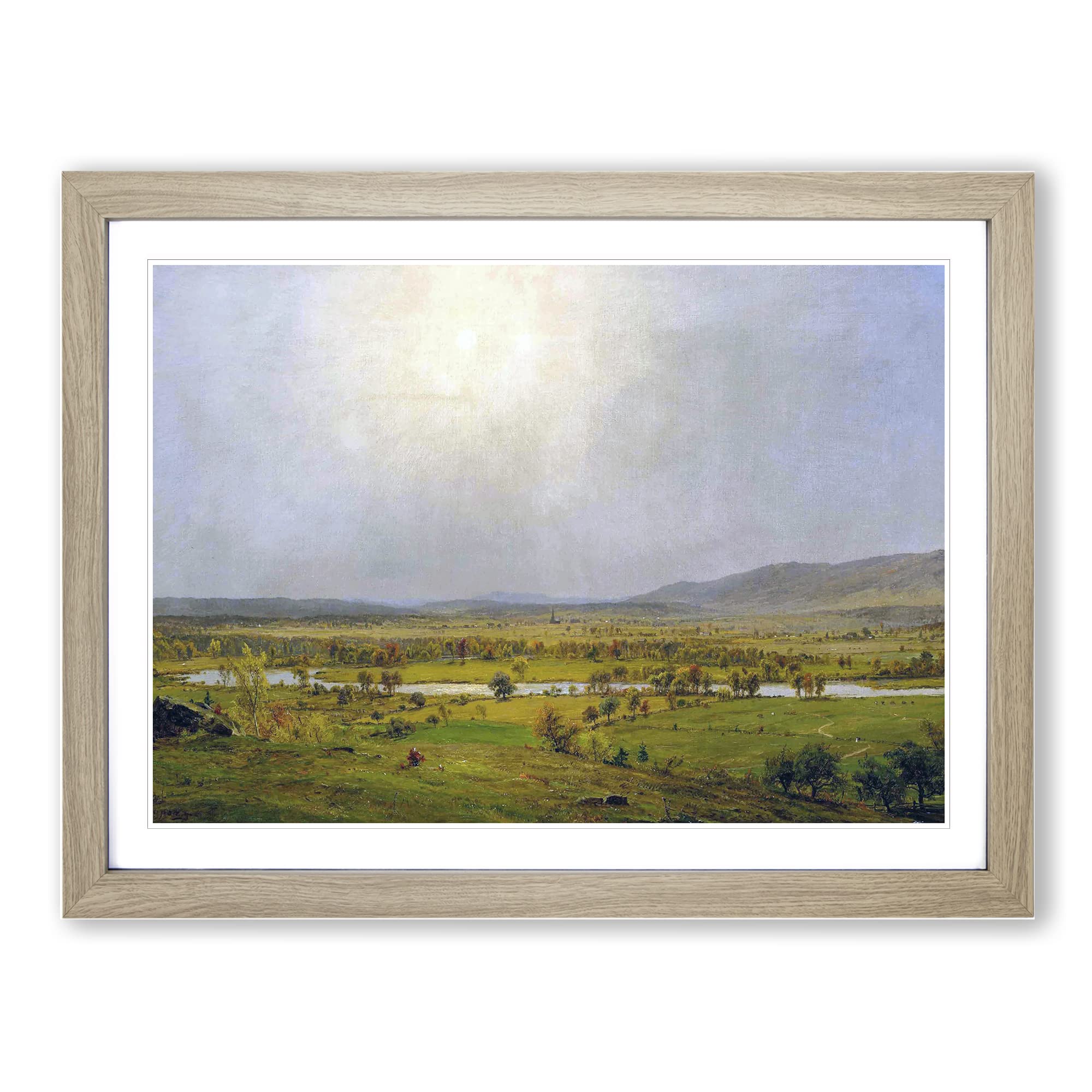 Jasper Francis Cropsey Prompton Classic Painting Framed Print | A4 Oak Framed Wall Art | Ready to Hang | Classic Historical Picture | Living Room Bedroom Lounge Office