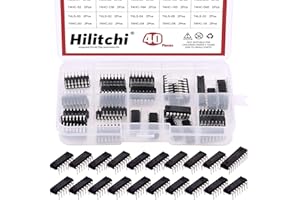 Hilitchi 40Pcs 20Values 74HCxx and 74LSxx Series Logic IC Assortment Kit, 20Pcs 74HCxx and 20Pcs 74LSxx(40)