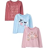 The Children's Place Baby-Girls and Toddler Unicorns,Butterflies,Trends Long Sleeve Graphic T-Shirts,3 Pack