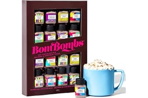 BomBombs, Hot Chocolate Mix Gift Set in Mini Bottles, Flavours Include Rocky Road, Pumpkin Pie, Chocolate Cherry, Peppermint 